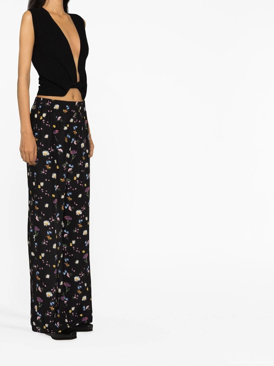Affordable trousers McCartney floral-print silk Women Stella 0813